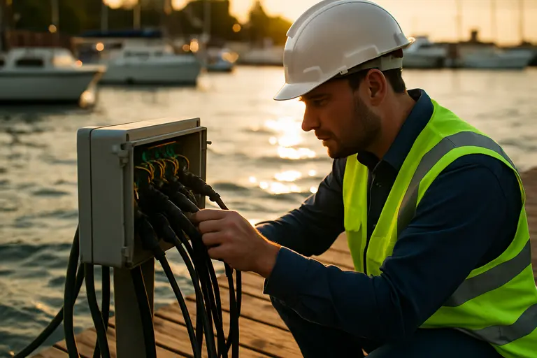 Coastal electrical substation connected to offshore renewable energy cables